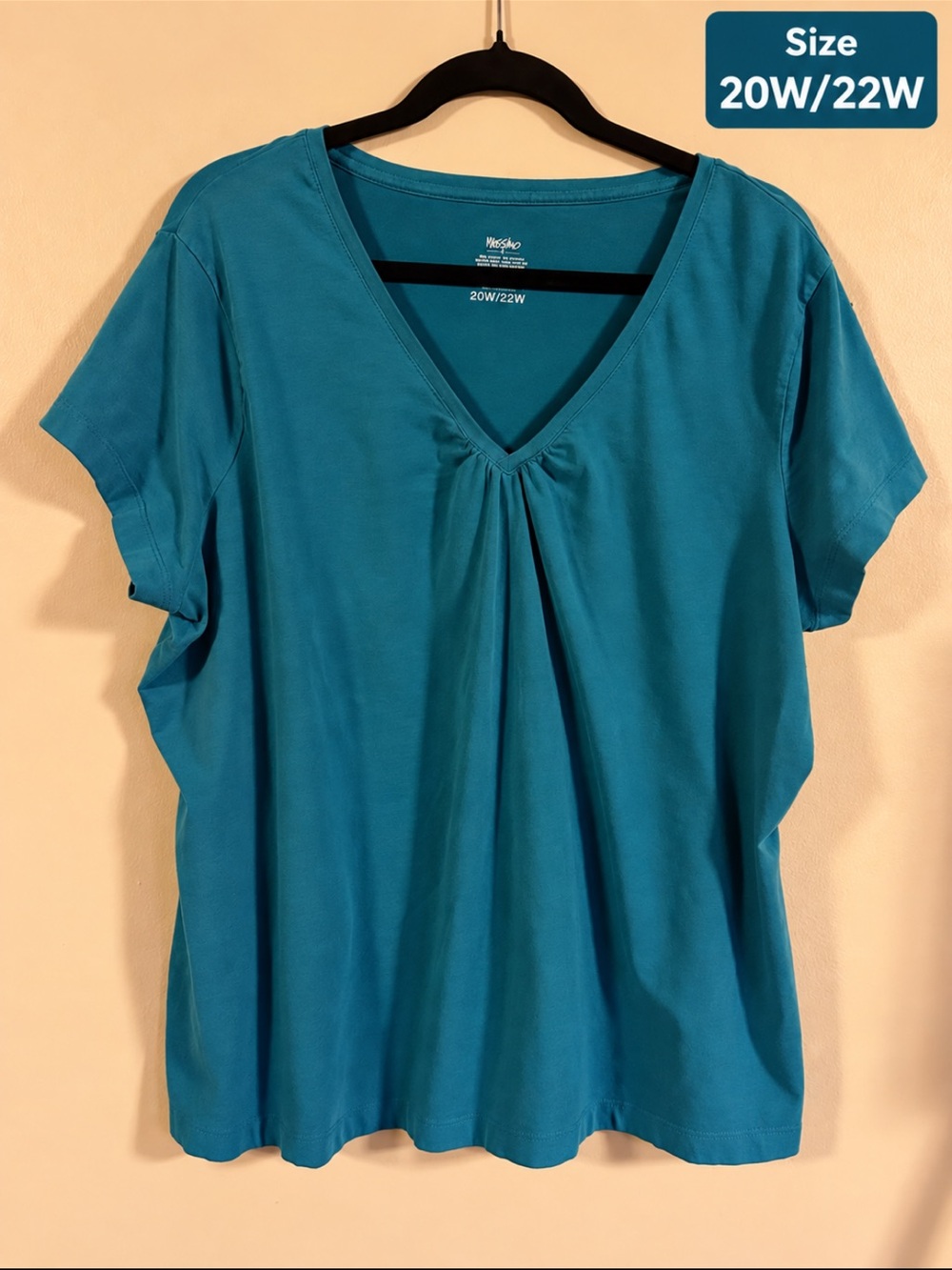 Mossimo Teal V-Neck Short Sleeve Top – 20W/22W